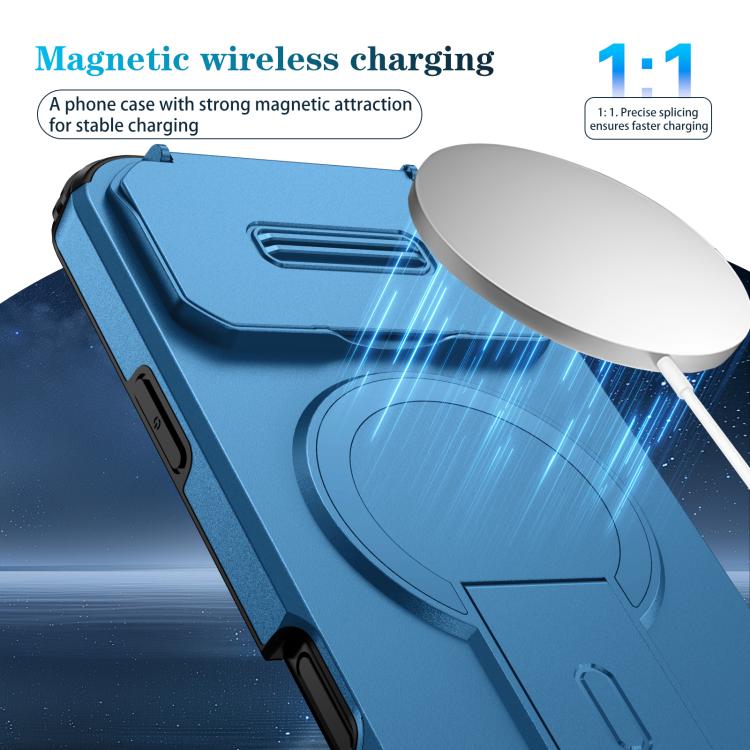 For iPhone 17 Pro Max Sliding Camshield MagSafe Holder Phone Case