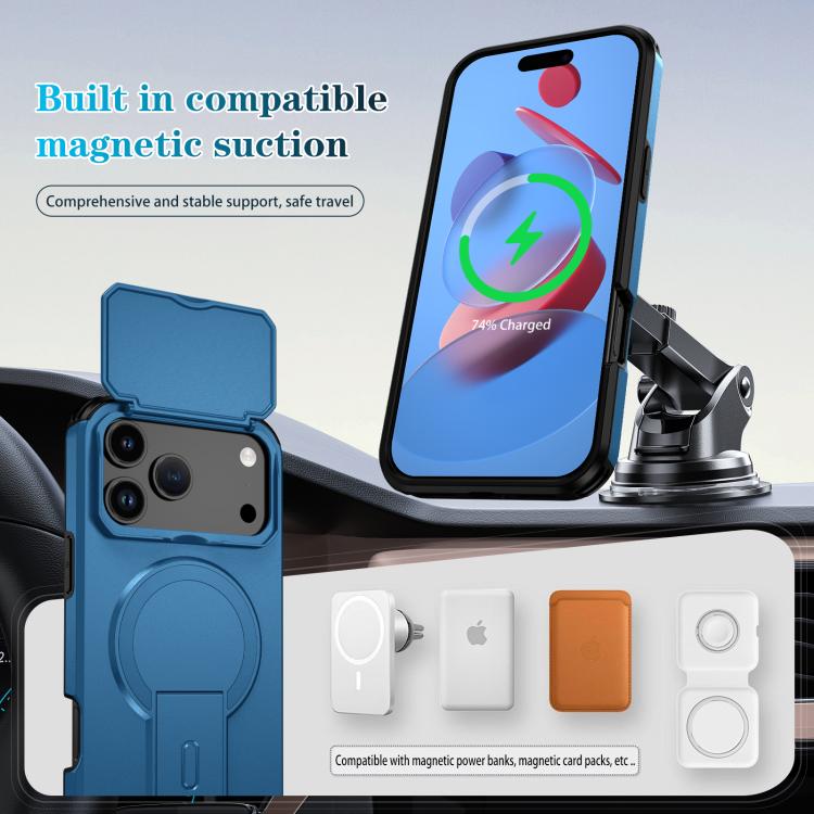 For iPhone 17 Pro Max Sliding Camshield MagSafe Holder Phone Case