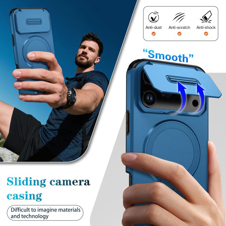For iPhone 17 Pro Max Sliding Camshield MagSafe Holder Phone Case
