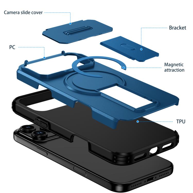 For iPhone 17 Pro Max Sliding Camshield MagSafe Holder Phone Case