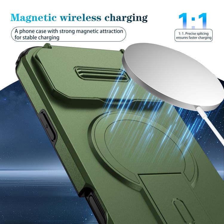 For iPhone 17 Pro Max Sliding Camshield MagSafe Holder Phone Case