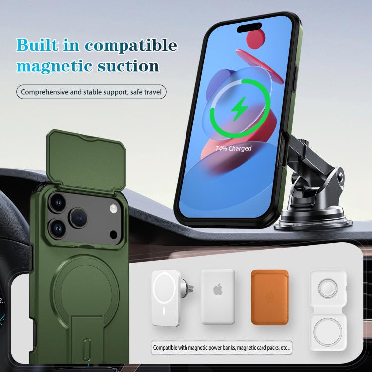 For iPhone 17 Pro Max Sliding Camshield MagSafe Holder Phone Case