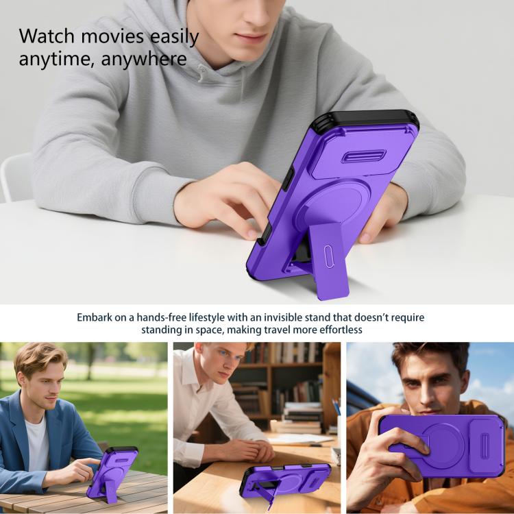 For iPhone 17 Pro Max Sliding Camshield MagSafe Holder Phone Case