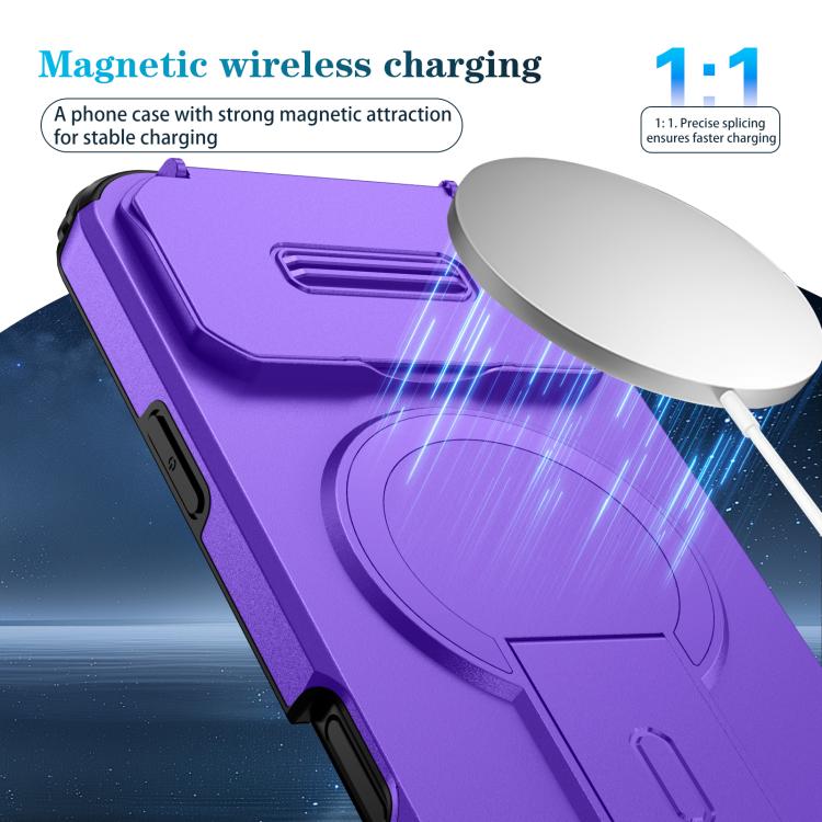 For iPhone 17 Pro Max Sliding Camshield MagSafe Holder Phone Case
