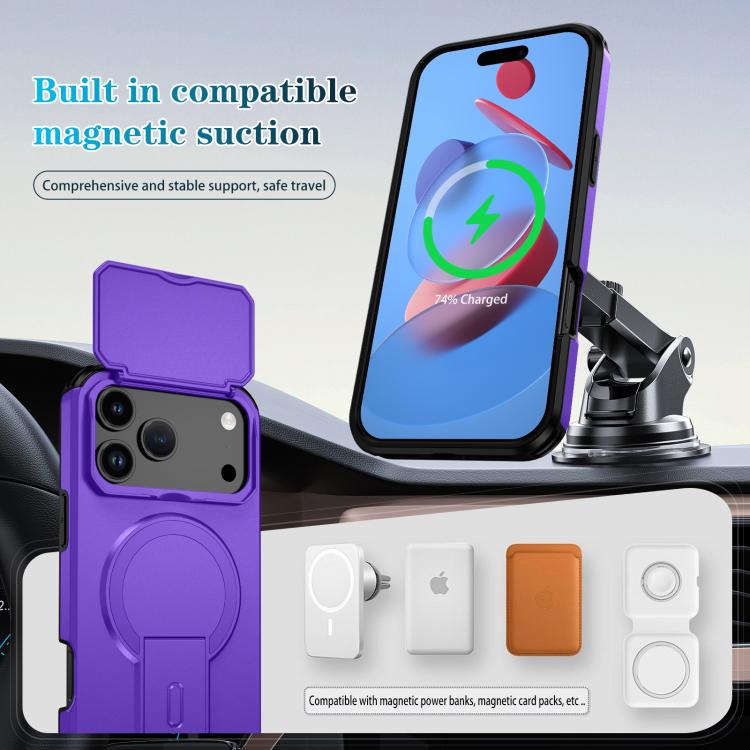 For iPhone 17 Pro Max Sliding Camshield MagSafe Holder Phone Case