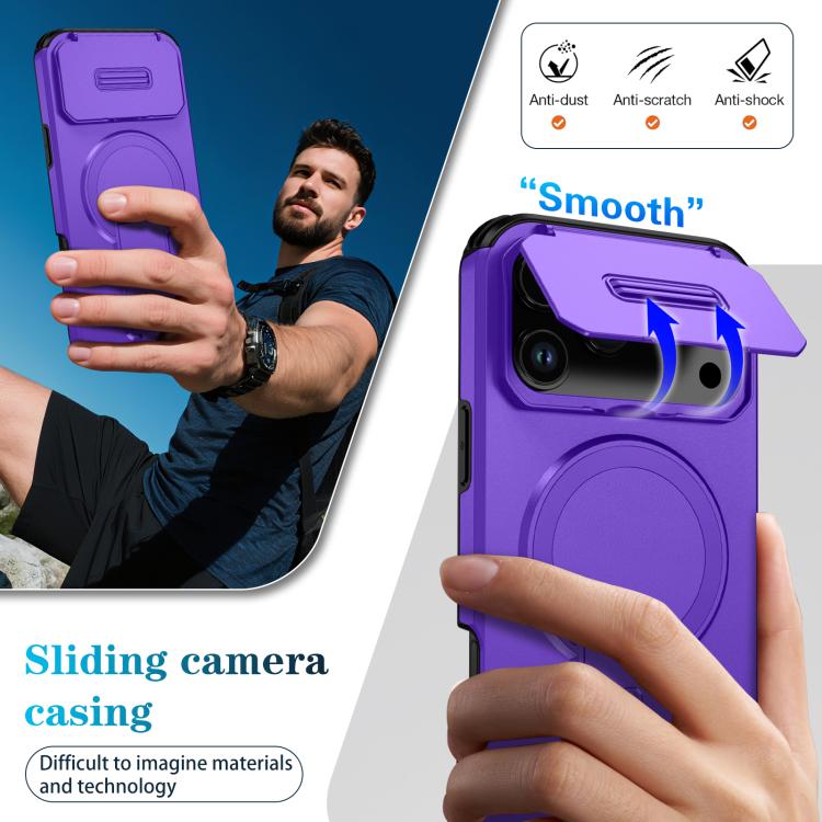 For iPhone 17 Pro Max Sliding Camshield MagSafe Holder Phone Case