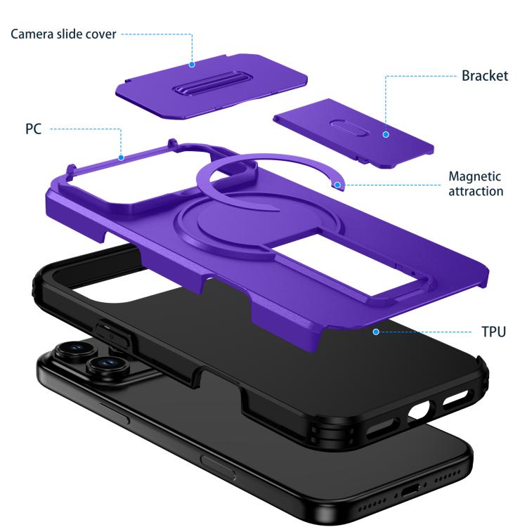 For iPhone 17 Pro Max Sliding Camshield MagSafe Holder Phone Case