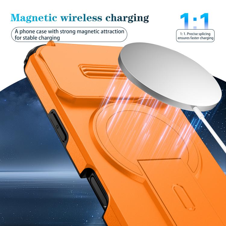 For iPhone 17 Pro Sliding Camshield MagSafe Holder Phone Case