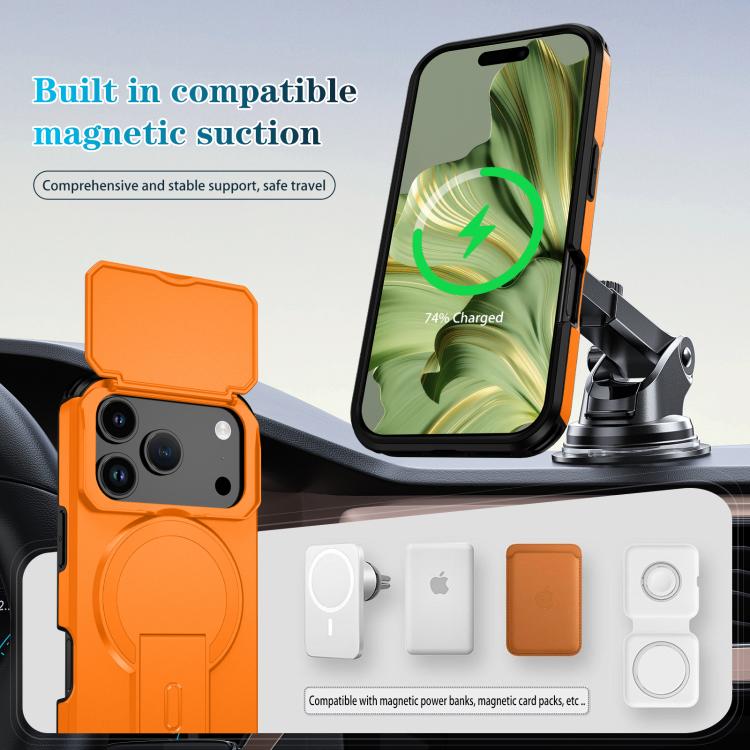 For iPhone 17 Pro Sliding Camshield MagSafe Holder Phone Case