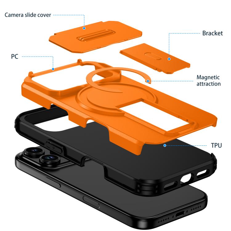 For iPhone 17 Pro Sliding Camshield MagSafe Holder Phone Case