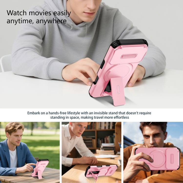 For iPhone 17 Pro Sliding Camshield MagSafe Holder Phone Case
