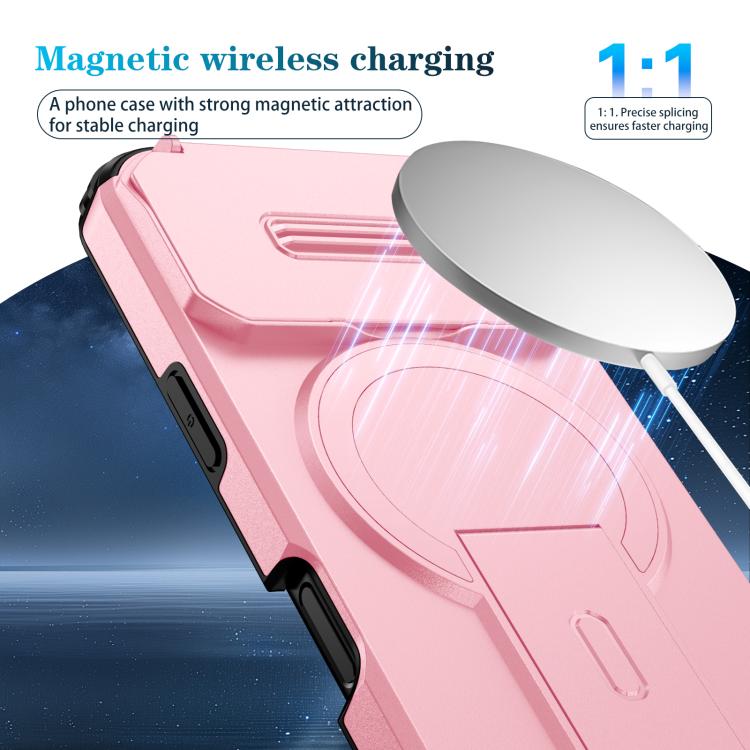 For iPhone 17 Pro Sliding Camshield MagSafe Holder Phone Case