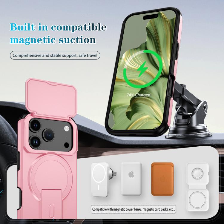 For iPhone 17 Pro Sliding Camshield MagSafe Holder Phone Case
