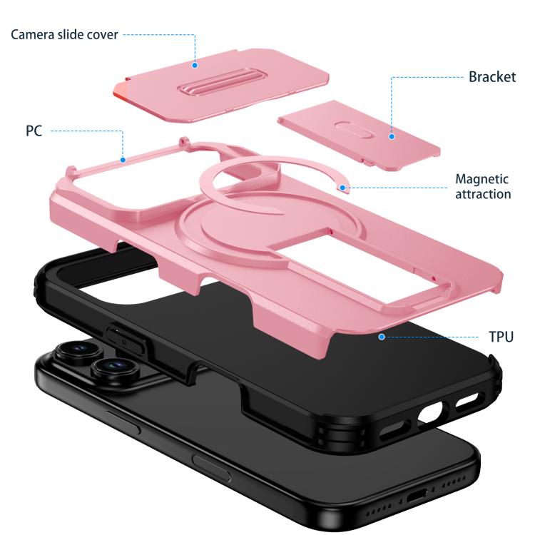 For iPhone 17 Pro Sliding Camshield MagSafe Holder Phone Case