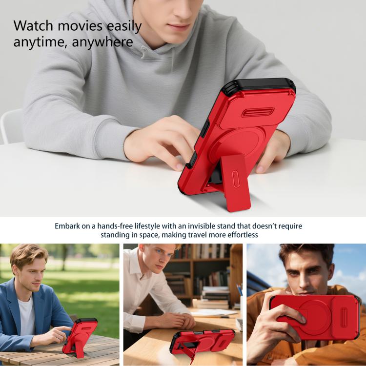 For iPhone 17 Pro Sliding Camshield MagSafe Holder Phone Case