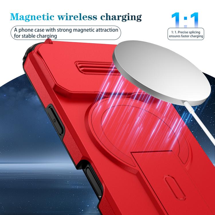 For iPhone 17 Pro Sliding Camshield MagSafe Holder Phone Case
