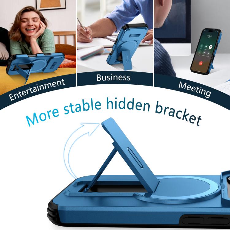 For iPhone 17 Pro Sliding Camshield MagSafe Holder Phone Case