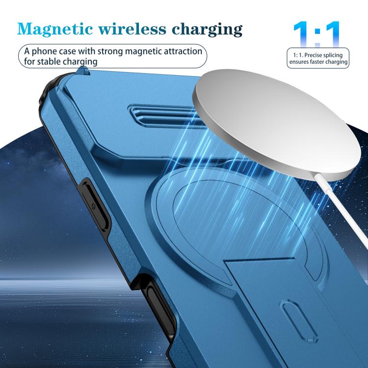 For iPhone 17 Pro Sliding Camshield MagSafe Holder Phone Case