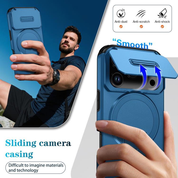 For iPhone 17 Pro Sliding Camshield MagSafe Holder Phone Case