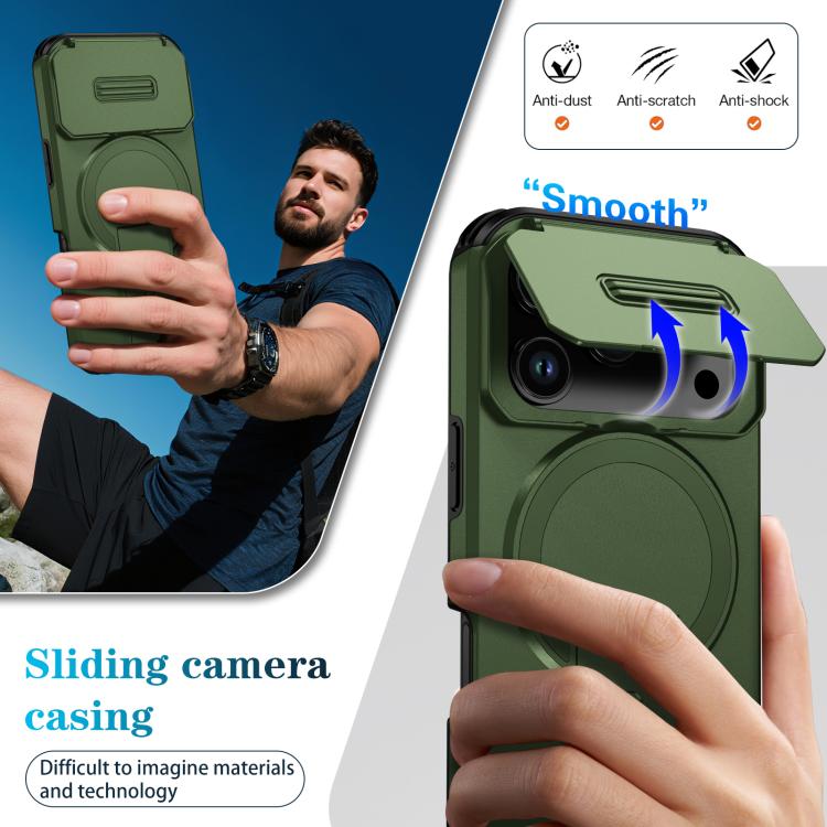 For iPhone 17 Pro Sliding Camshield MagSafe Holder Phone Case