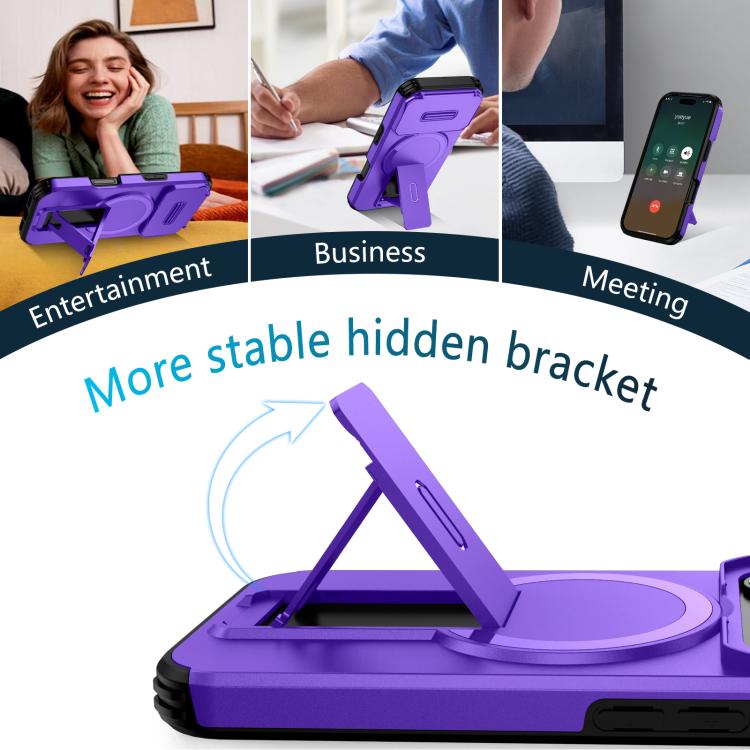 For iPhone 17 Pro Sliding Camshield MagSafe Holder Phone Case
