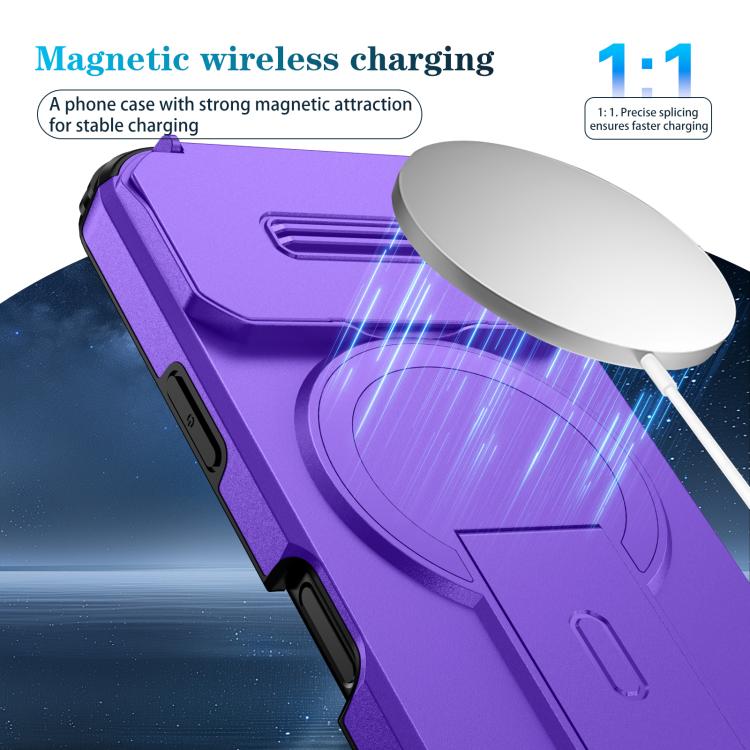 For iPhone 17 Pro Sliding Camshield MagSafe Holder Phone Case