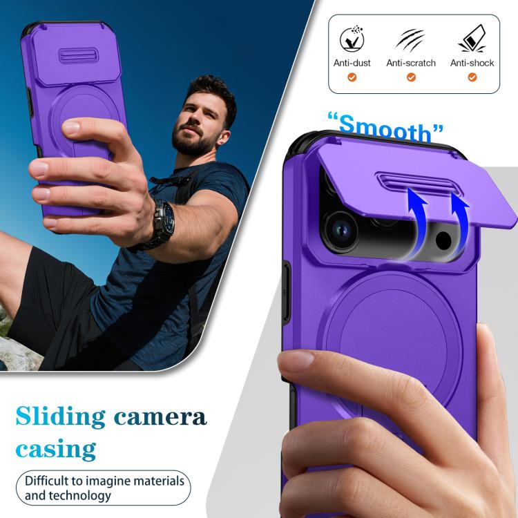 For iPhone 17 Pro Sliding Camshield MagSafe Holder Phone Case