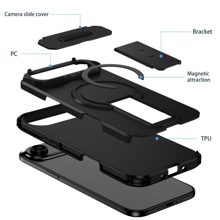 For iPhone Air Sliding Camshield MagSafe Holder Phone Case