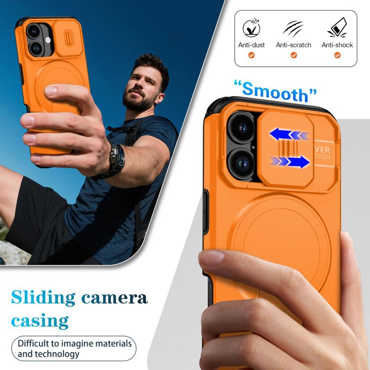 For iPhone 17 Sliding Camshield MagSafe Holder Phone Case
