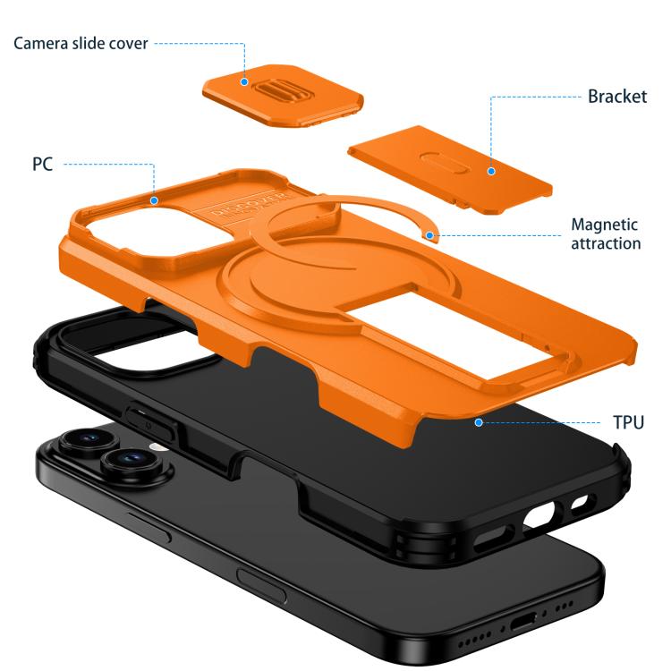 For iPhone 17 Sliding Camshield MagSafe Holder Phone Case