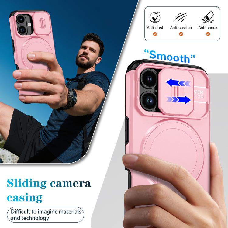 For iPhone 17 Sliding Camshield MagSafe Holder Phone Case