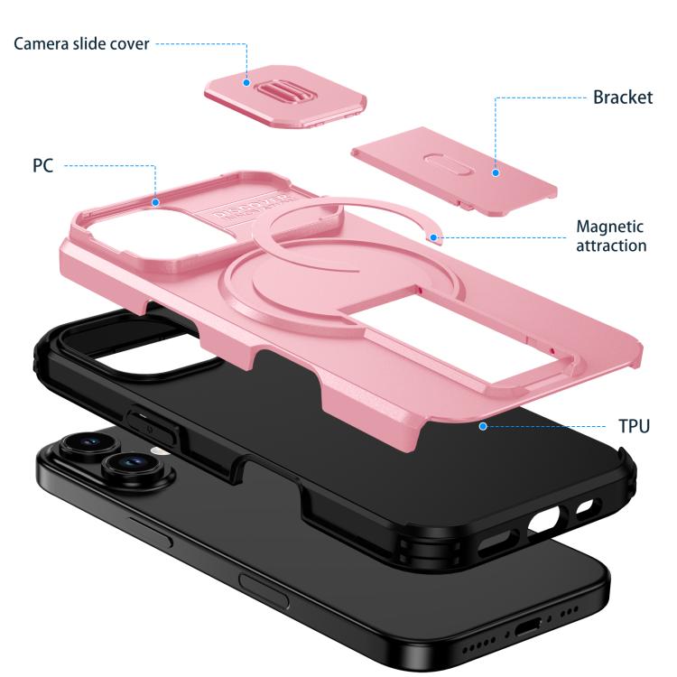 For iPhone 17 Sliding Camshield MagSafe Holder Phone Case
