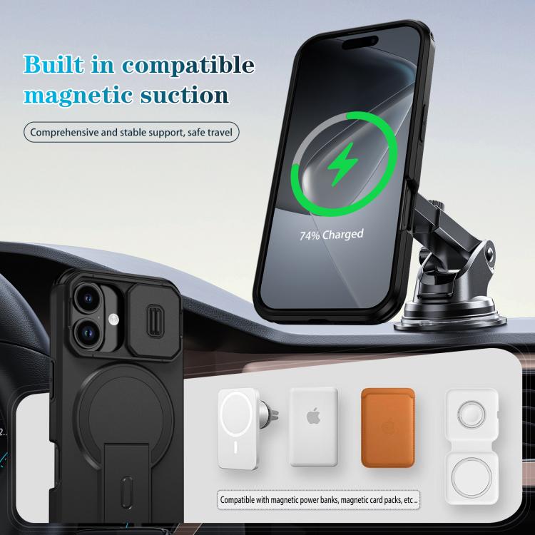 For iPhone 17 Sliding Camshield MagSafe Holder Phone Case