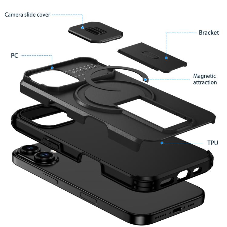 For iPhone 17 Sliding Camshield MagSafe Holder Phone Case