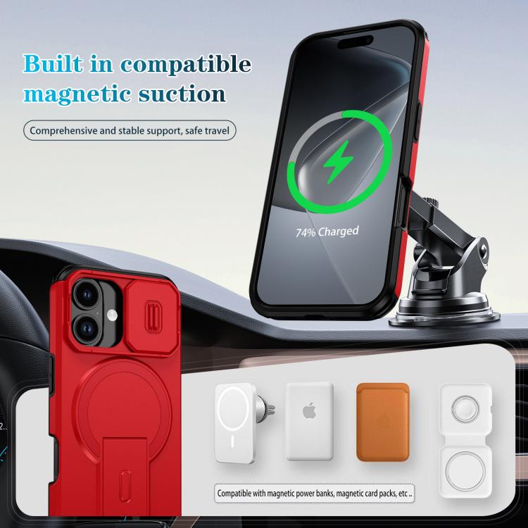 For iPhone 17 Sliding Camshield MagSafe Holder Phone Case