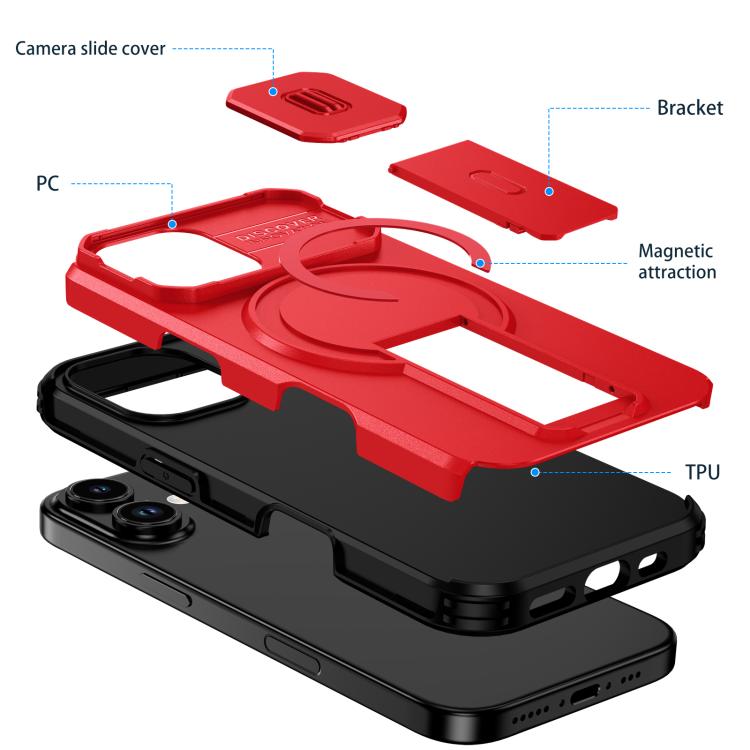 For iPhone 17 Sliding Camshield MagSafe Holder Phone Case
