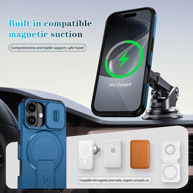 For iPhone 17 Sliding Camshield MagSafe Holder Phone Case