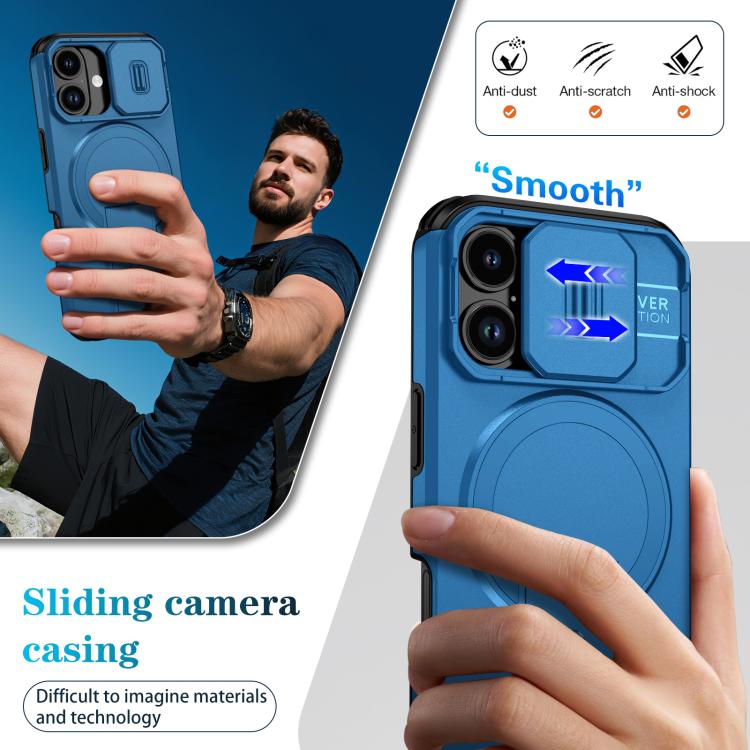 For iPhone 17 Sliding Camshield MagSafe Holder Phone Case
