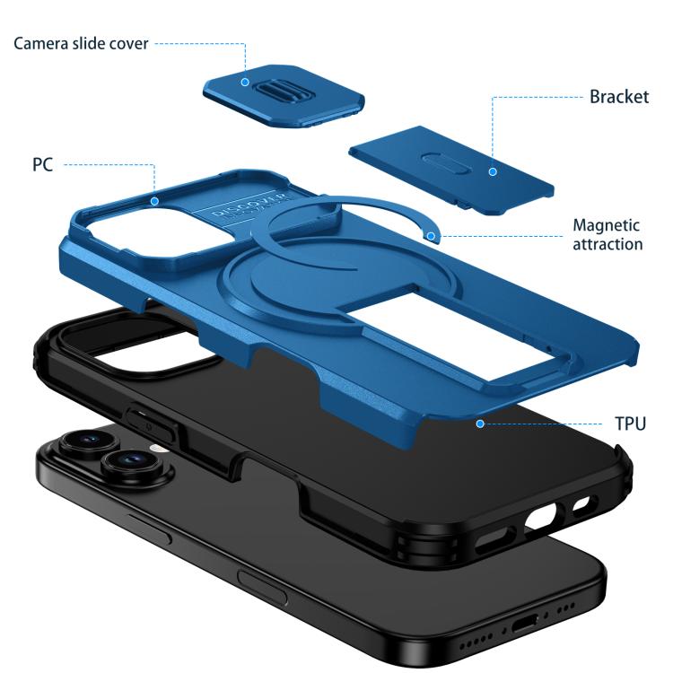 For iPhone 17 Sliding Camshield MagSafe Holder Phone Case