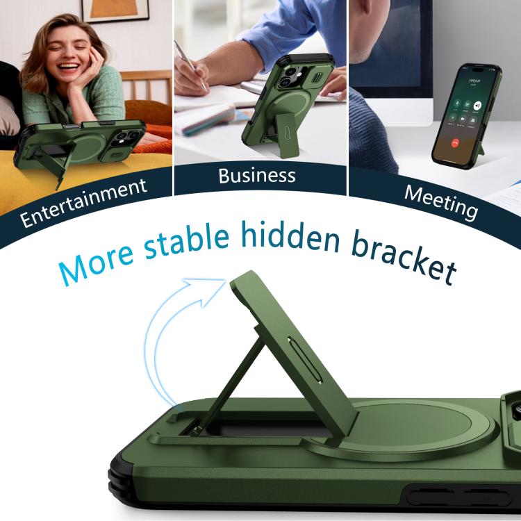 For iPhone 17 Sliding Camshield MagSafe Holder Phone Case