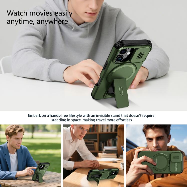 For iPhone 17 Sliding Camshield MagSafe Holder Phone Case
