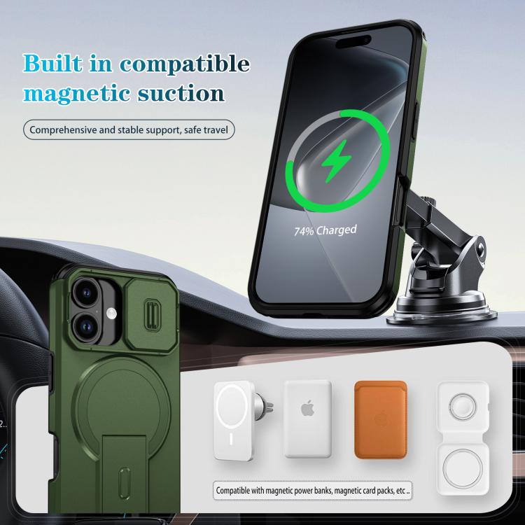 For iPhone 17 Sliding Camshield MagSafe Holder Phone Case