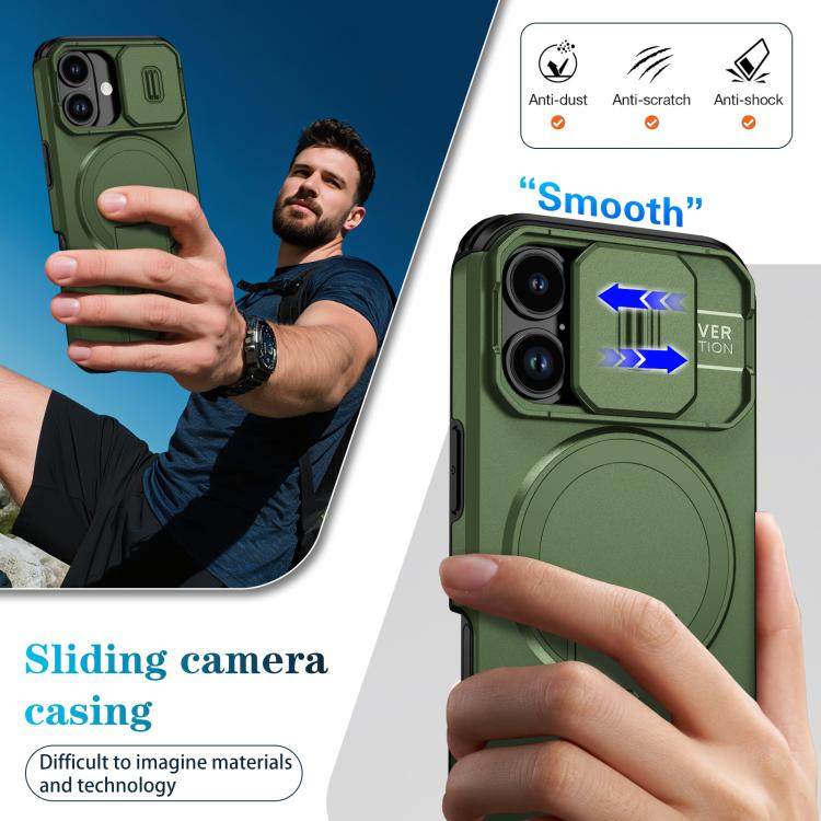 For iPhone 17 Sliding Camshield MagSafe Holder Phone Case