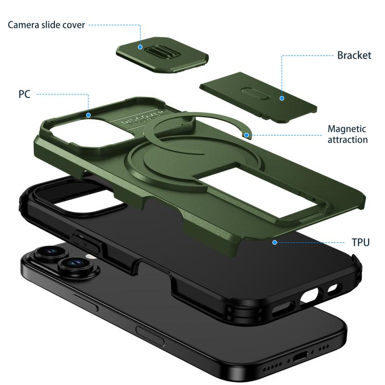 For iPhone 17 Sliding Camshield MagSafe Holder Phone Case