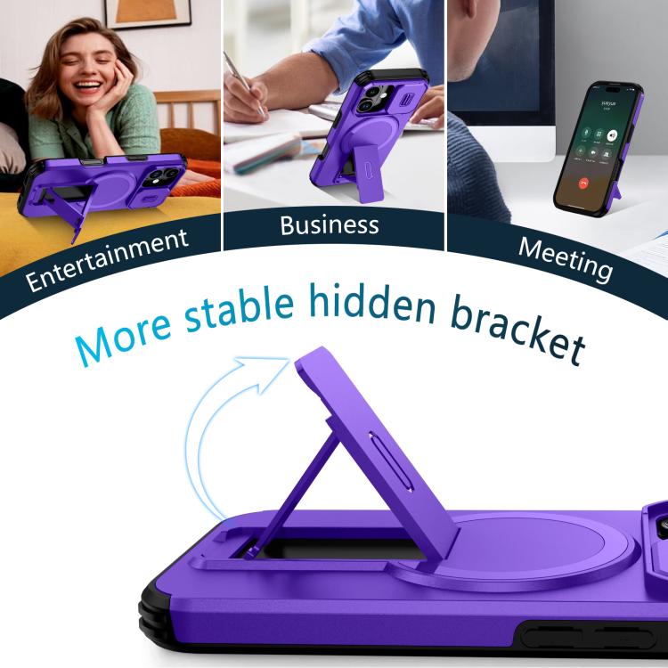 For iPhone 17 Sliding Camshield MagSafe Holder Phone Case