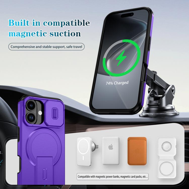 For iPhone 17 Sliding Camshield MagSafe Holder Phone Case