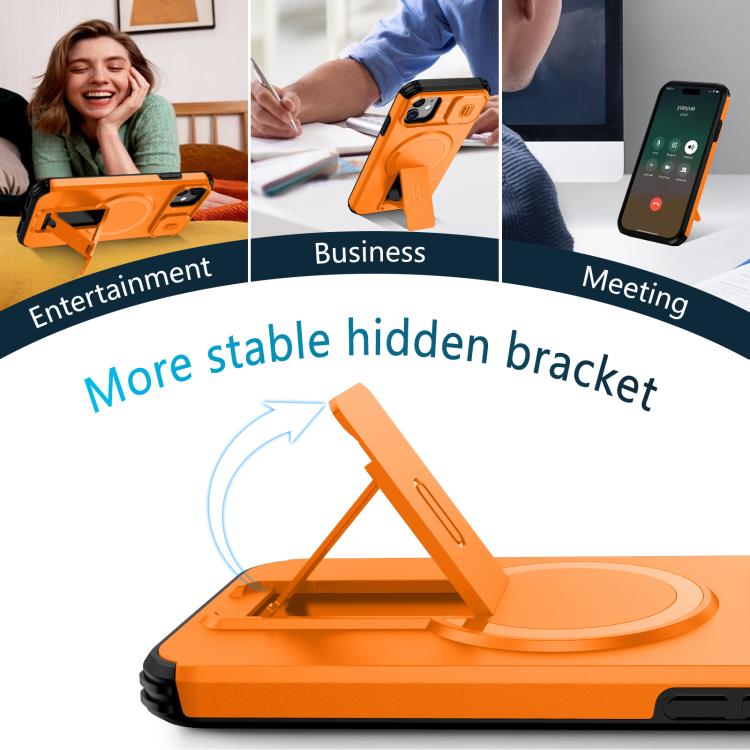 For iPhone 11 Sliding Camshield MagSafe Holder Phone Case