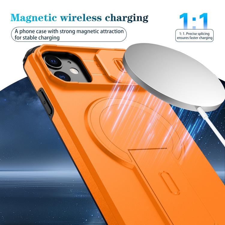 For iPhone 11 Sliding Camshield MagSafe Holder Phone Case