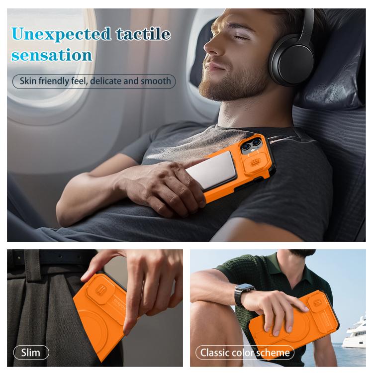For iPhone 11 Sliding Camshield MagSafe Holder Phone Case