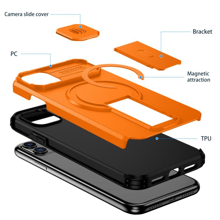 For iPhone 11 Sliding Camshield MagSafe Holder Phone Case